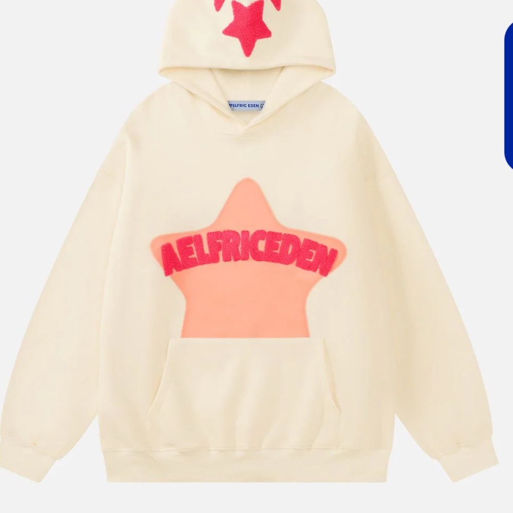 Aelfric Eden Cream and Pink Star Hoodie